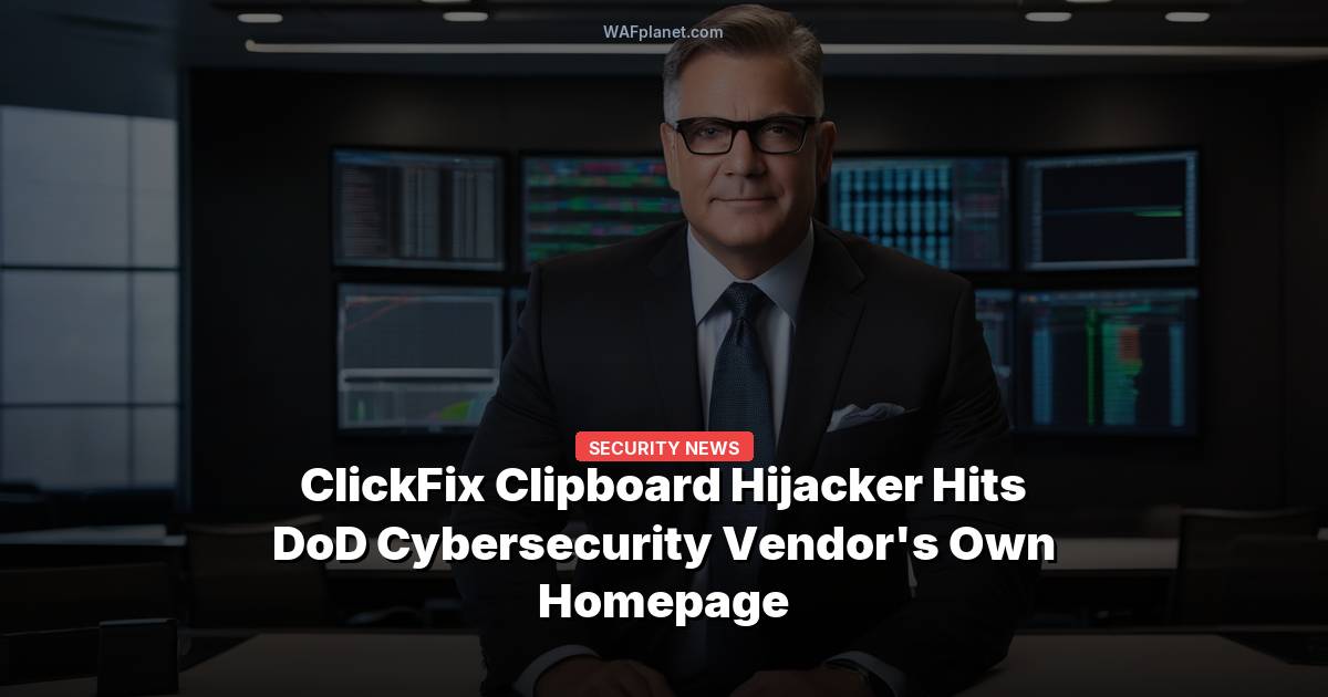 ClickFix Clipboard Hijacker Hits DoD Cybersecurity Vendor Homepage