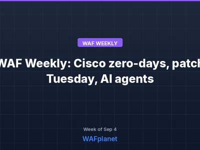 WAF Weekly: Cisco zero-day, record patch Tuesday, DDoS campaign, Sep 4-11