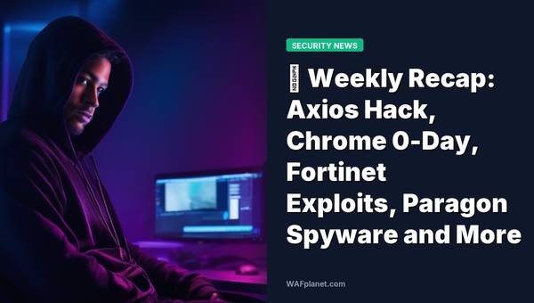 ⚡ Weekly Recap: Axios Hack, Chrome 0-Day, Fortinet Exploits, Paragon Spyware and More
